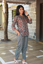 MANGAI Premium Cotton Printed Night Suits | Stylish Print's All Over | Top & Bottom Set | 3/4 Sleeve | Trendy Night Suits for Stylish Women's (TPS-3/4)