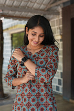 MANGAI Premium Cotton Printed Night Suits | Stylish Print's All Over | Top & Bottom Set | 3/4 Sleeve | Trendy Night Suits for Stylish Women's (TPS-3/4)