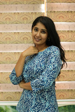 MANGAI Premium Cotton Printed Night Suits | Stylish Print's All Over | Top & Bottom Set | 3/4 Sleeve | Trendy Night Suits for Stylish Women's (TPS-3/4)