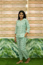 MANGAI Premium Cotton Printed Night Suits | Stylish Print's All Over | Top & Bottom Set | 3/4 Sleeve | Trendy Night Suits for Stylish Women's (TPS-3/4)