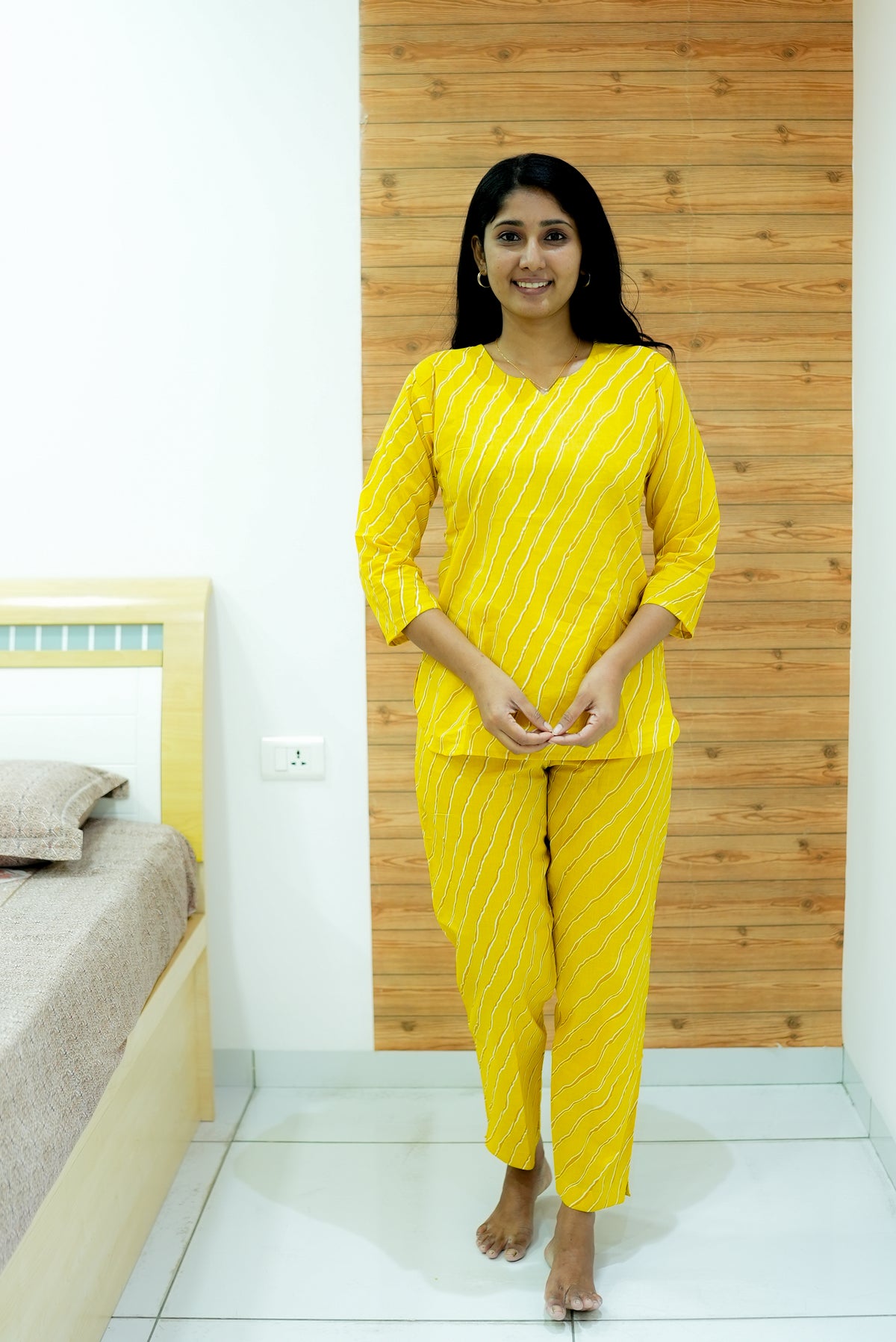 MANGAI Premium Cotton Printed Night Suits | Stylish Print's All Over | Top & Bottom Set | 3/4 Sleeve | Trendy Night Suits for Stylish Women's (TPS-3/4)