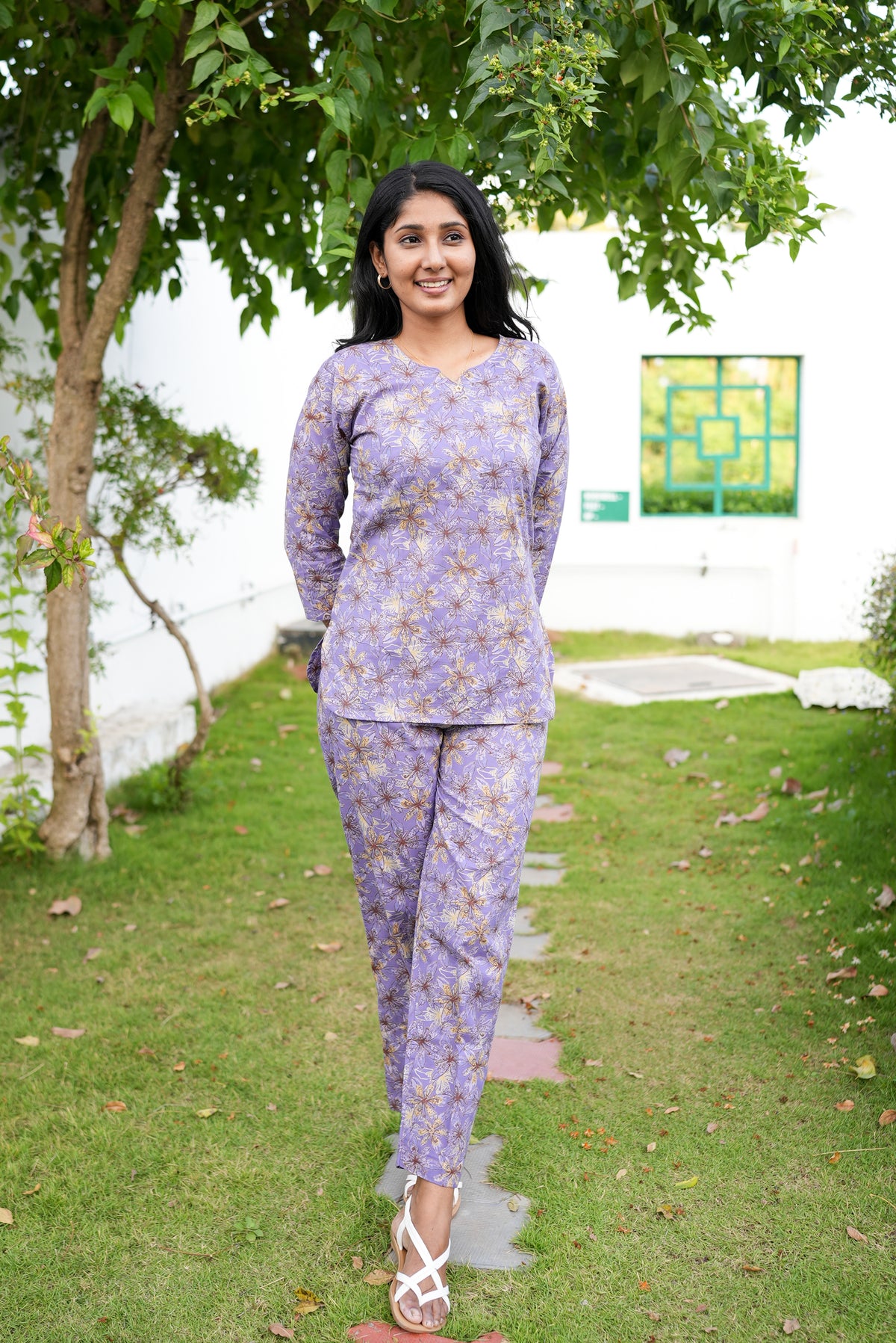 MANGAI Premium Cotton Printed Night Suits | Stylish Print's All Over | Top & Bottom Set | 3/4 Sleeve | Trendy Night Suits for Stylish Women's (TPS-3/4)