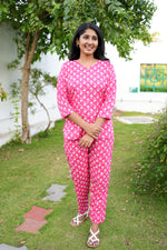 MANGAI Premium Cotton Printed Night Suits | Stylish Print's All Over | Top & Bottom Set | 3/4 Sleeve | Trendy Night Suits for Stylish Women's (TPS-3/4)