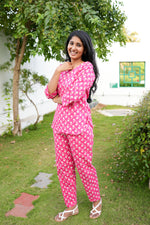 MANGAI Premium Cotton Printed Night Suits | Stylish Print's All Over | Top & Bottom Set | 3/4 Sleeve | Trendy Night Suits for Stylish Women's (TPS-3/4)