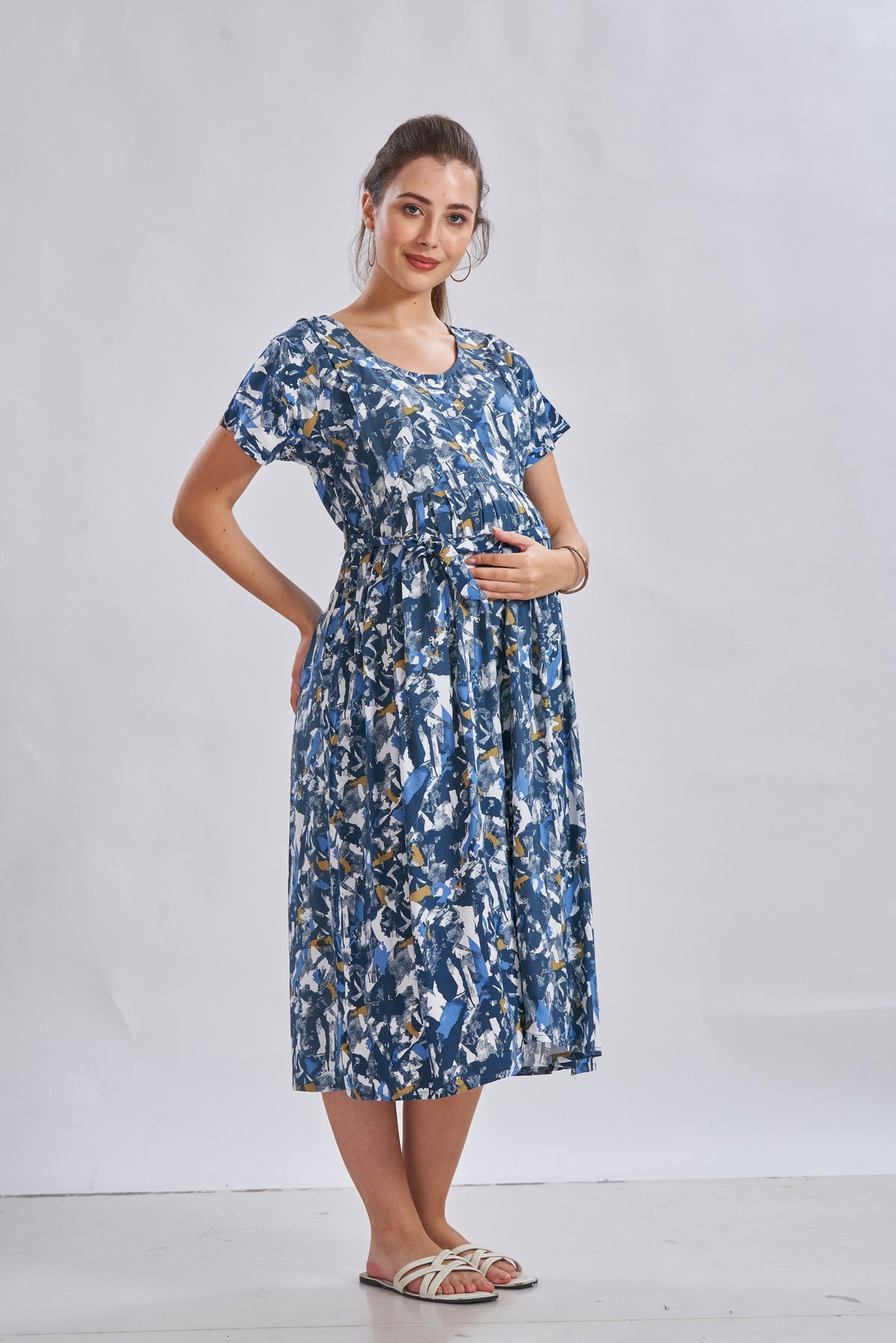 New Arrivals 4-IN-ONE MAXI Mom's Feeding & Casual Wear | Stylish Maxi Style | Invisible Feeding Zipper | Perfect Pre & Post Pregnancy Wear (FIO-MXI)