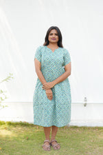 New Katha Printed Stylish Feeding Maxi with Soft Cotton Fabric, V-Cut Neck & Back Tie-Up Rope MAXI Feeding Frock (KFM)