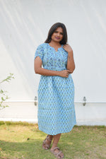 New Katha Printed Stylish Feeding Maxi with Soft Cotton Fabric, V-Cut Neck & Back Tie-Up Rope MAXI Feeding Frock (KFM)