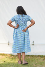 New Katha Printed Stylish Feeding Maxi with Soft Cotton Fabric, V-Cut Neck & Back Tie-Up Rope MAXI Feeding Frock (KFM)