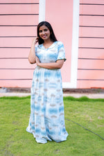 Mangai 3 Layer Flared Frock Model Nighties Soft and Smooth Premium Quality Rayon Material , Fancy Frilled Sleeve, Side Pocket , Back tie Rope , Stylish Collection's for Trendy Women's (MRK)