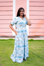 Mangai 3 Layer Flared Frock Model Nighties Soft and Smooth Premium Quality Rayon Material , Fancy Frilled Sleeve, Side Pocket , Back tie Rope , Stylish Collection's for Trendy Women's (MRK)