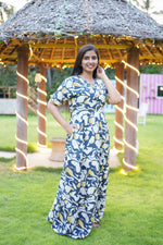 Mangai 3 Layer Flared Frock Model Nighties Soft and Smooth Premium Quality Rayon Material , Fancy Frilled Sleeve, Side Pocket , Back tie Rope , Stylish Collection's for Trendy Women's (MRK)
