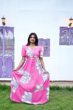 Stylish Arrivals Rayon Gathering Frock Model Night Gown's | Front Adjustable Gathering Style Rope | Puff Sleeve | Trending Collection's for Stylish Women's (FKG)