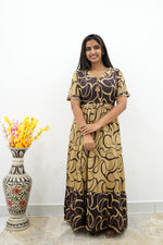 Mangai 3 Layer Flared Frock Model Nighties Soft and Smooth Premium Quality Rayon Material , Fancy Frilled Sleeve, Side Pocket , Back tie Rope , Stylish Collection's for Trendy Women's (MRK)