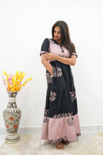 Mangai 3 Layer Flared Frock Model Nighties Soft and Smooth Premium Quality Rayon Material , Fancy Frilled Sleeve, Side Pocket , Back tie Rope , Stylish Collection's for Trendy Women's (MRK)