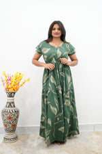 Stylish Arrivals Rayon Gathering Frock Model Night Gown's | Front Adjustable Gathering Style Rope | Double Layer Sleeve | Trending Collection's for Stylish Women's (FKG)