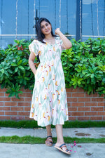 Imported Rayon MAXI FROCK Model Nighties | Fancy Petal Sleeve | Fancy Neck & Side Pocket | Pleated Frock MAXI Style | Trendy Collection's for Stylish Women & Teenage Girl (IRM)