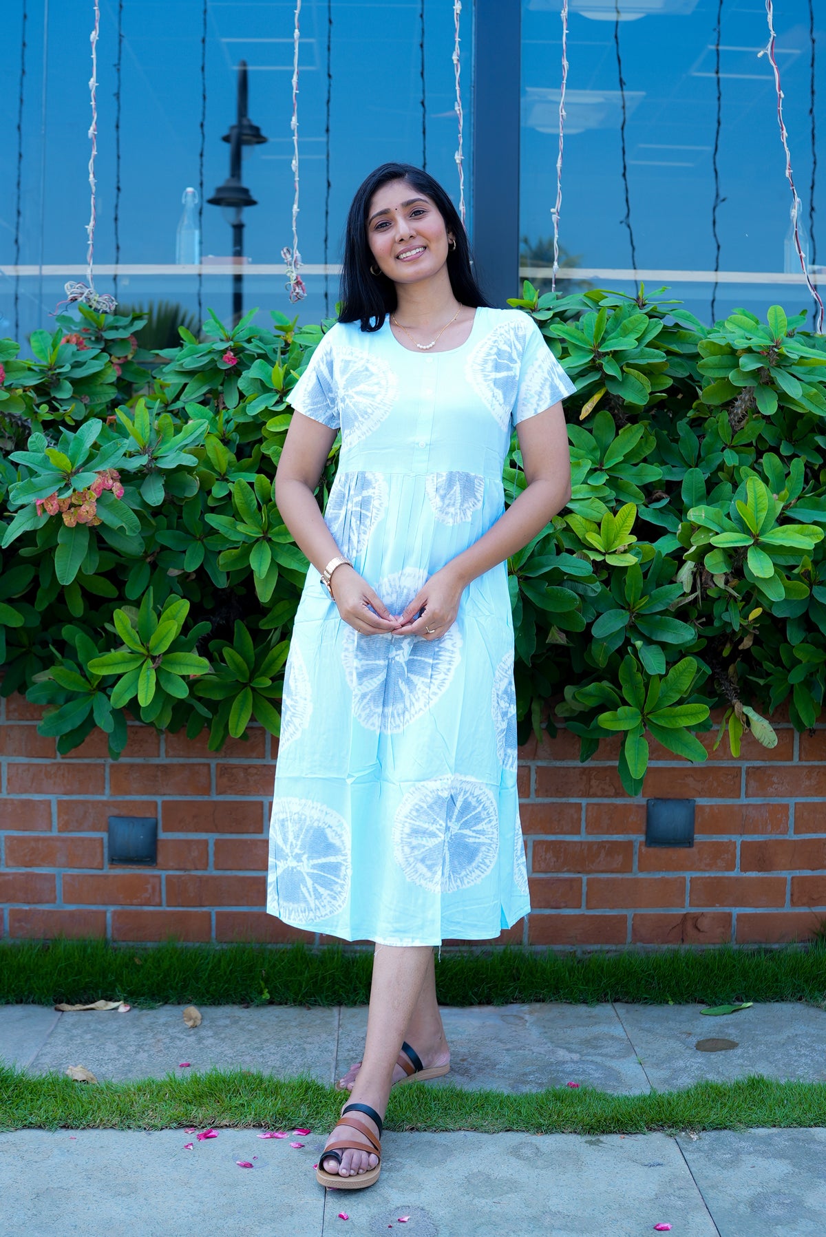 Rayon MAXI FROCK Model Nighties | Round Neck & Side Pocket | Pleated Frock MAXI Style | Trendy Collection's for Stylish Women & Teenage Girl (FRH)