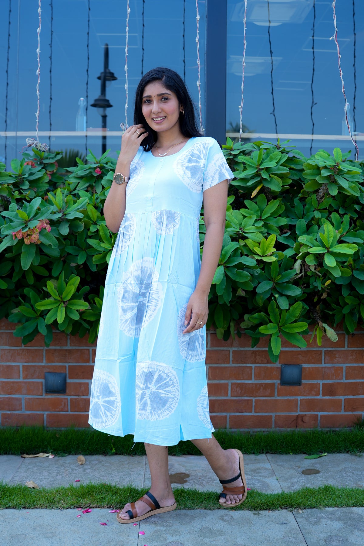 Rayon MAXI FROCK Model Nighties | Round Neck & Side Pocket | Pleated Frock MAXI Style | Trendy Collection's for Stylish Women & Teenage Girl (FRH)