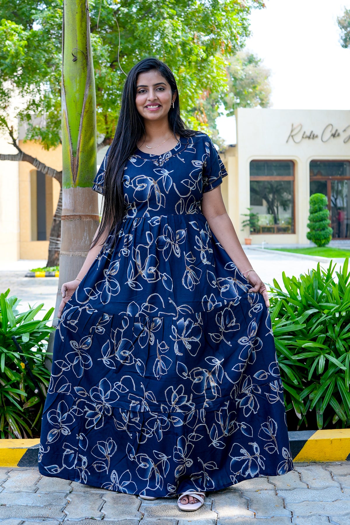 Stylish Alpine 3 Layer Frock Model Nighties| Fancy Sleeves & Neck Pattern| Side Pocket with Back Tie Rope | Perfect Nightwear Trendy Women's (AFK)