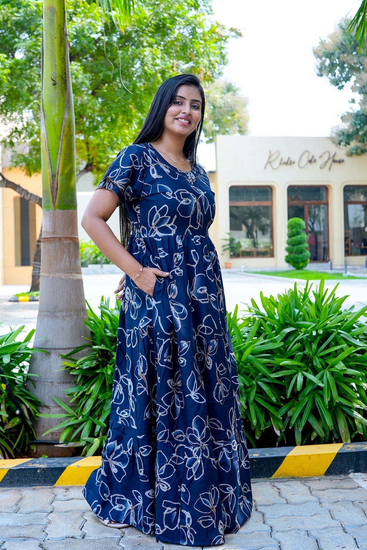 Stylish Alpine 3 Layer Frock Model Nighties| Fancy Sleeves & Neck Pattern| Side Pocket with Back Tie Rope | Perfect Nightwear Trendy Women's (AFK)