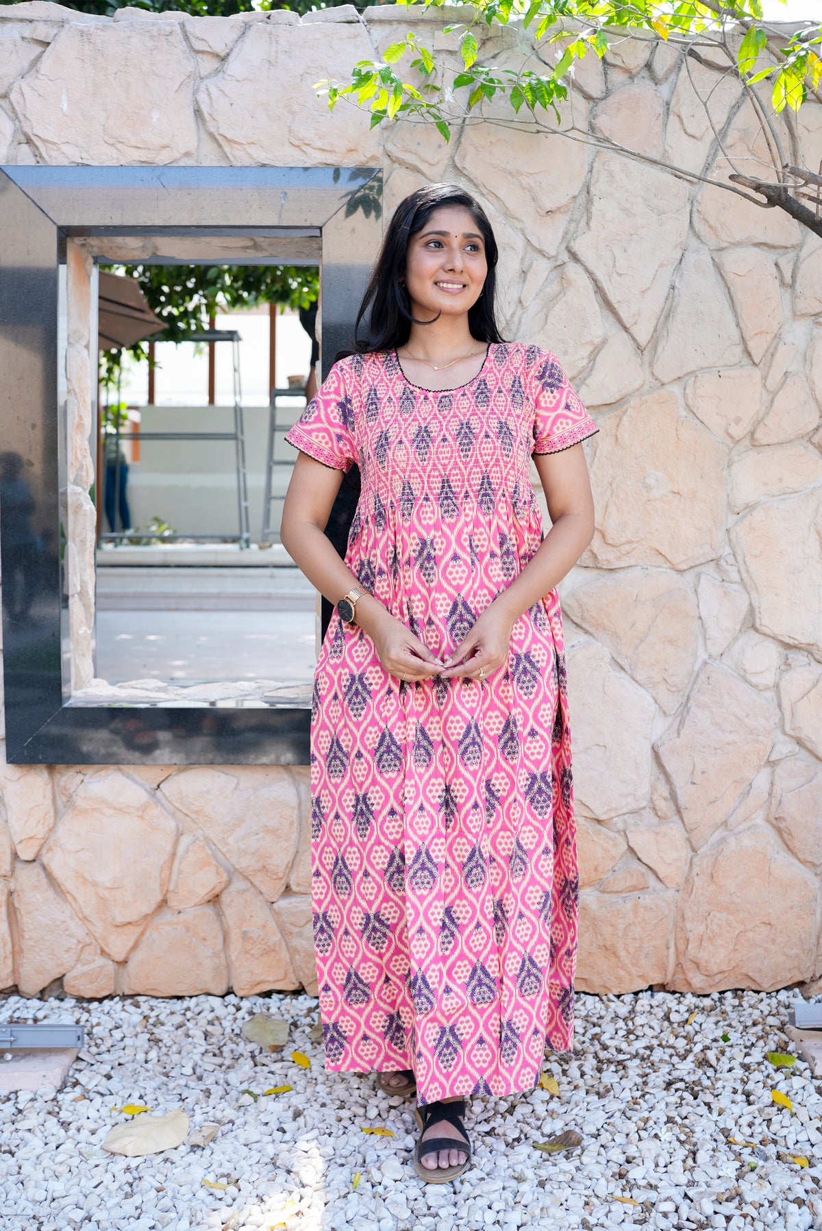 Soft Cotton Stretchable Smocking Nighties for New Arrivals | Daily Comforts & Light Weighted Elastic Nighties| Smocking Nightgown for Trendy Women's (SCT)