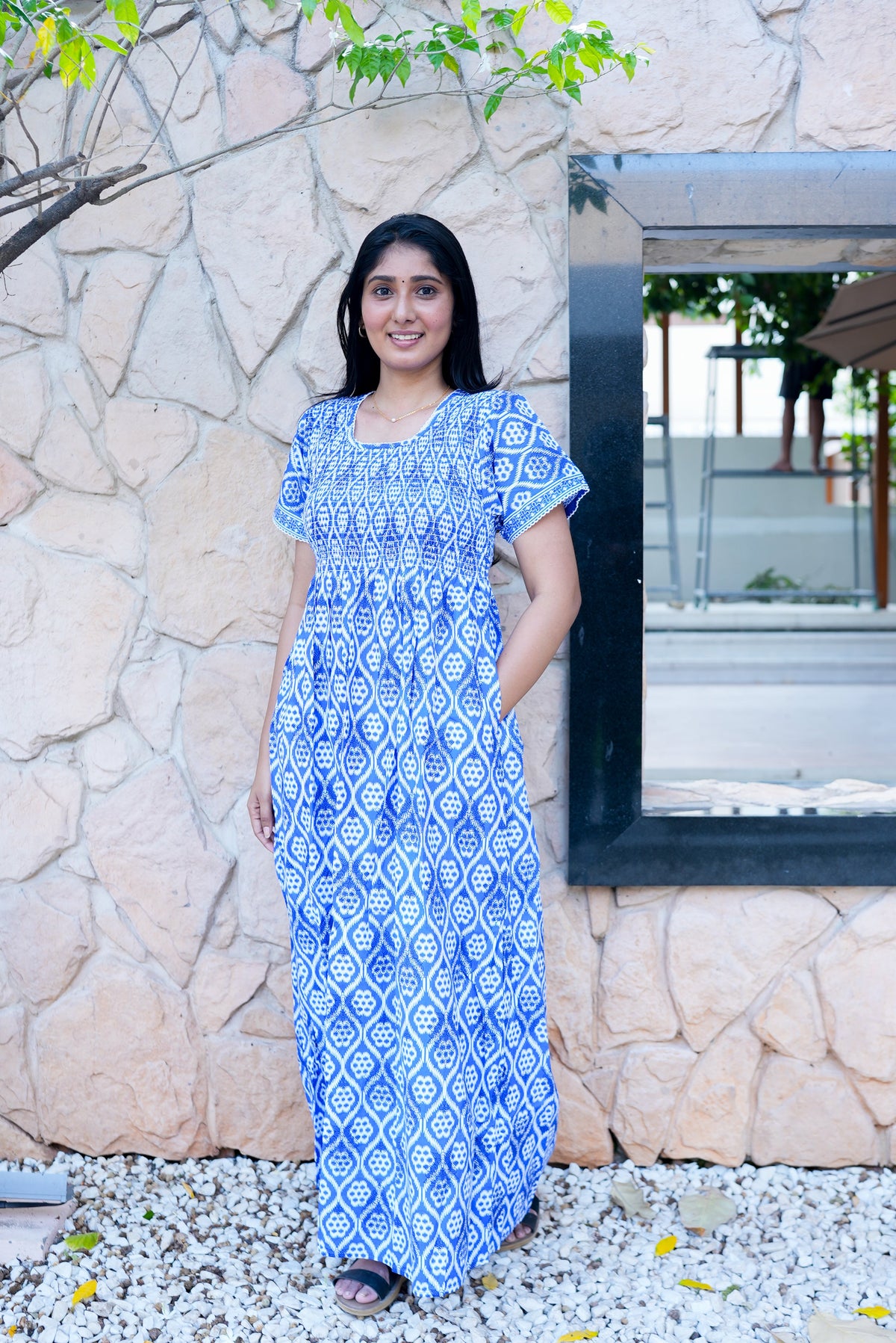 Soft Cotton Stretchable Smocking Nighties for New Arrivals | Daily Comforts & Light Weighted Elastic Nighties| Smocking Nightgown for Trendy Women's (SCT)