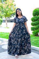 Stylish Alpine 3 Layer Frock Model Nighties| Fancy Sleeves & Neck Pattern| Side Pocket with Back Tie Rope | Perfect Nightwear Trendy Women's (AFK)