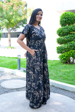 Stylish Alpine 3 Layer Frock Model Nighties| Fancy Sleeves & Neck Pattern| Side Pocket with Back Tie Rope | Perfect Nightwear Trendy Women's (AFK)