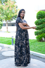 Stylish Alpine 3 Layer Frock Model Nighties| Fancy Sleeves & Neck Pattern| Side Pocket with Back Tie Rope | Perfect Nightwear Trendy Women's (AFK)