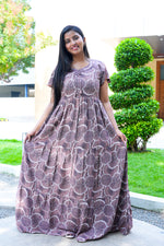 Stylish Alpine 3 Layer Frock Model Nighties| Fancy Sleeves & Neck Pattern| Side Pocket with Back Tie Rope | Perfect Nightwear Trendy Women's (AFK)