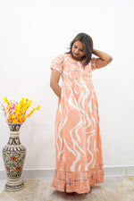 MANGAI Rayon Frock Nighties | Front Open Lengthy Zipper Comforts Feeding | Fancy Double Layered Sleeve's | Post & Pre Pregnancy's and Casual Wear | Side Pocket |Versatile Rayon Frock Night Gown's for Stylish Women's (RFF)
