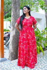 Stylish Alpine 3 Layer Frock Model Nighties| Fancy Sleeves & Neck Pattern| Side Pocket with Back Tie Rope | Perfect Nightwear Trendy Women's (AFK)