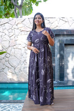 Stylish Alpine 3 Layer Frock Model Nighties| Fancy Sleeves & Neck Pattern| Side Pocket with Back Tie Rope | Perfect Nightwear Trendy Women's (AFK)