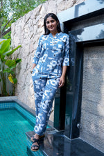 New MANGAI Stylish Rayon Cord Set Night Suits for all Stylish Women's | Long Sleeve with Size Pocket Beautiful all Over Printed Elastic Waist Top & Bottom Cord Set your Perfect Nightwear Companion (MRNS)