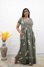 MANGAI Rayon Frock Nighties | Front Open Lengthy Zipper Comforts Feeding | Fancy Double Layered Sleeve's | Post & Pre Pregnancy's and Casual Wear | Side Pocket |Versatile Rayon Frock Night Gown's for Stylish Women's (RFF)