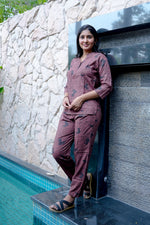 New MANGAI Stylish Rayon Cord Set Night Suits for all Stylish Women's | Long Sleeve with Size Pocket Beautiful all Over Printed Elastic Waist Top & Bottom Cord Set your Perfect Nightwear Companion (MRNS)