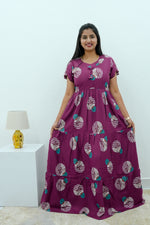 Stylish Alpine 3 Layer Frock Model Nighties| Fancy Sleeves & Neck Pattern| Side Pocket with Back Tie Rope | Perfect Nightwear Trendy Women's (AFK)