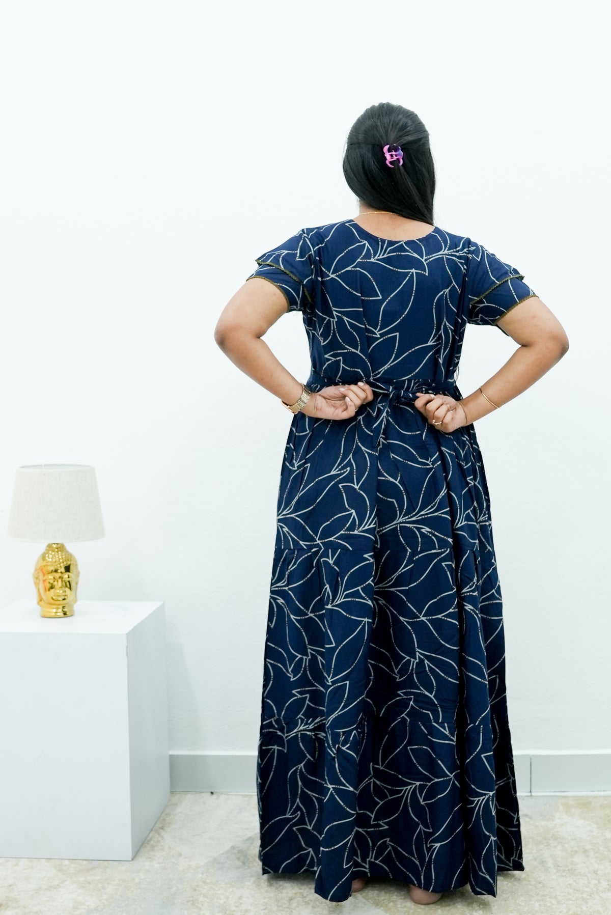 Stylish Alpine 3 Layer Frock Model Nighties| Fancy Sleeves & Neck Pattern| Side Pocket with Back Tie Rope | Perfect Nightwear Trendy Women's (AFK)