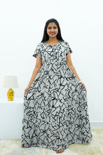 Stylish Alpine 3 Layer Frock Model Nighties| Fancy Sleeves & Neck Pattern| Side Pocket with Back Tie Rope | Perfect Nightwear Trendy Women's (AFK)