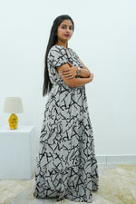 Stylish Alpine 3 Layer Frock Model Nighties| Fancy Sleeves & Neck Pattern| Side Pocket with Back Tie Rope | Perfect Nightwear Trendy Women's (AFK)