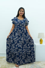 Stylish Alpine 3 Layer Frock Model Nighties| Fancy Sleeves & Neck Pattern| Side Pocket with Back Tie Rope | Perfect Nightwear Trendy Women's (AFK)