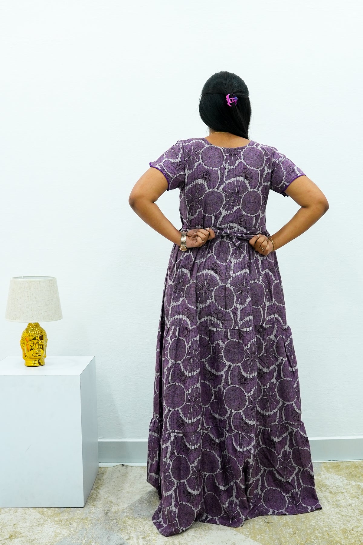 Stylish Alpine 3 Layer Frock Model Nighties| Fancy Sleeves & Neck Pattern| Side Pocket with Back Tie Rope | Perfect Nightwear Trendy Women's (AFK)