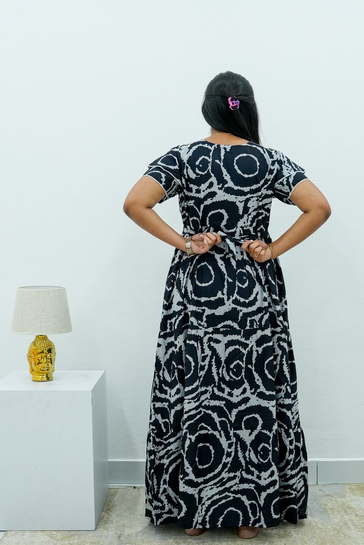 Stylish Alpine 3 Layer Frock Model Nighties| Fancy Sleeves & Neck Pattern| Side Pocket with Back Tie Rope | Perfect Nightwear Trendy Women's (AFK)