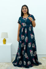 Stylish Alpine 3 Layer Frock Model Nighties| Fancy Sleeves & Neck Pattern| Side Pocket with Back Tie Rope | Perfect Nightwear Trendy Women's (AFK)