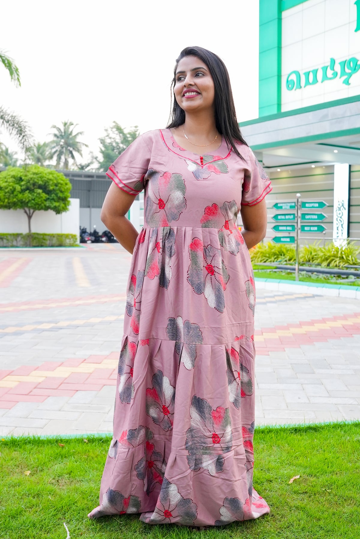 Stylish Alpine 3 Layer Frock Model Nighties| Fancy Sleeves & Neck Pattern| Side Pocket with Back Tie Rope | Perfect Nightwear Trendy Women's (AFK)