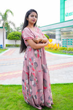 Stylish Alpine 3 Layer Frock Model Nighties| Fancy Sleeves & Neck Pattern| Side Pocket with Back Tie Rope | Perfect Nightwear Trendy Women's (AFK)