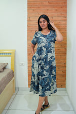 Rayon MAXI FROCK Model Nighties | Round Neck & Side Pocket | Pleated Frock MAXI Style | Trendy Collection's for Stylish Women & Teenage Girl (FRH)