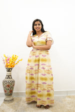 Mangai 3 Layer Flared Frock Model Nighties Soft and Smooth Premium Quality Rayon Material , Fancy Frilled Sleeve, Side Pocket , Back tie Rope , Stylish Collection's for Trendy Women's (MRK)