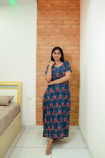 MANGAI Daily Wear Casual Comfort Fit Cotton Printed Nighties | Zipless Model| Slit Open Comfort Fit Daily Wear Nighties (DRN)