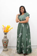 MANGAI Rayon Frock Nighties | Front Open Lengthy Zipper Comforts Feeding | Fancy Double Layered Sleeve's | Post & Pre Pregnancy's and Casual Wear | Side Pocket |Versatile Rayon Frock Night Gown's for Stylish Women's (RFF)
